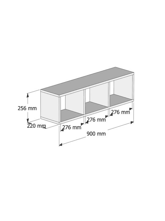 Shelf Wall Gray 90x22x25cm