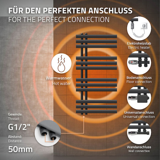 ECD Germany Electric Towel Rail 300W 100x50cm Gray