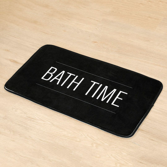 Πατάκι Μπάνιου Microfiber Bath Time AT000130568 Μαύρο 45x75εκ.