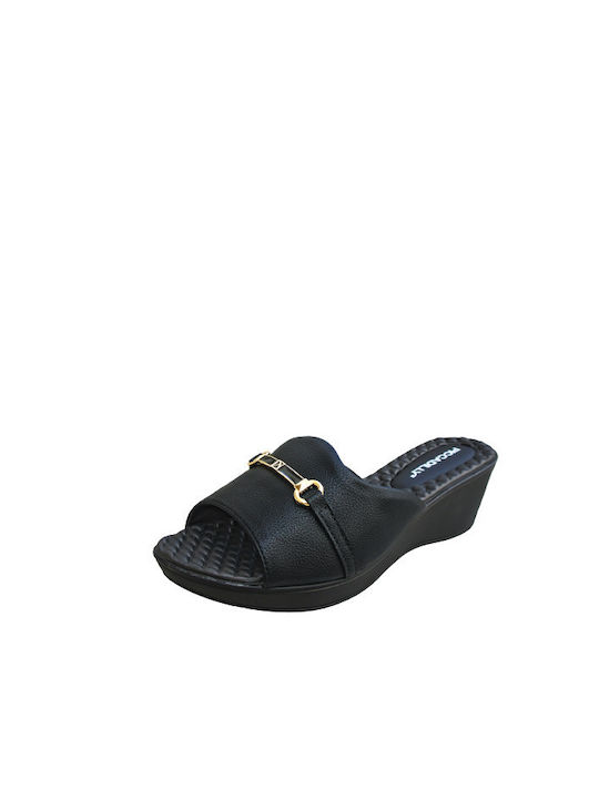 Piccadilly Anatomic Women's Platform Wedge Sandals Black