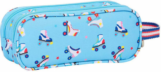 Safta Pencil Case 1pcs with 2 Compartments Light Blue