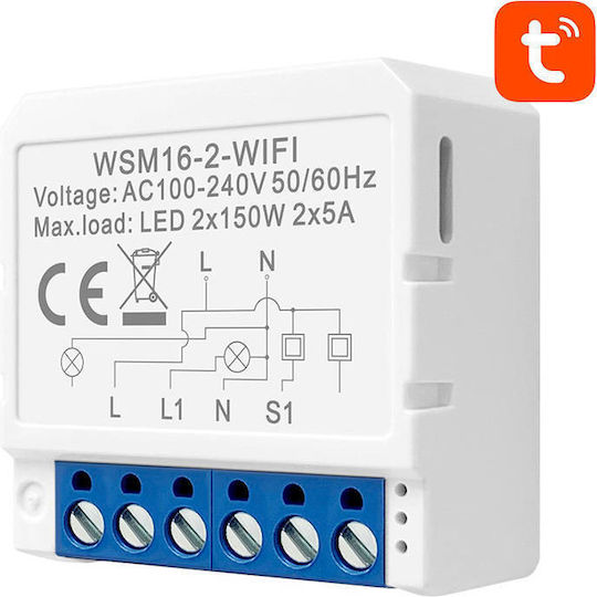Avatto WSM16-W2 Smart Switch 2 Καναλιών Wi-Fi 5A
