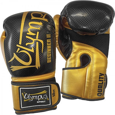 Olympus Sport Beginner Synthetic Leather Boxing Competition Gloves Black