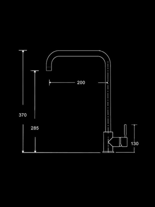 Vinci Cristine Mat Tall Kitchen Faucet Counter Inox Silver