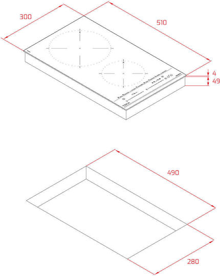 Teka Domino Induction Cooktop Autonomous with Child Lock Function 30x51εκ.