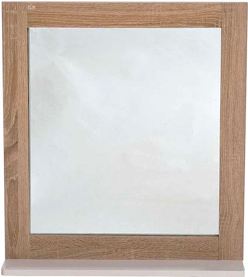 Stockholm 9905306 Ορθογώνιος από MDF με Ράφι 48x54cm Καφέ