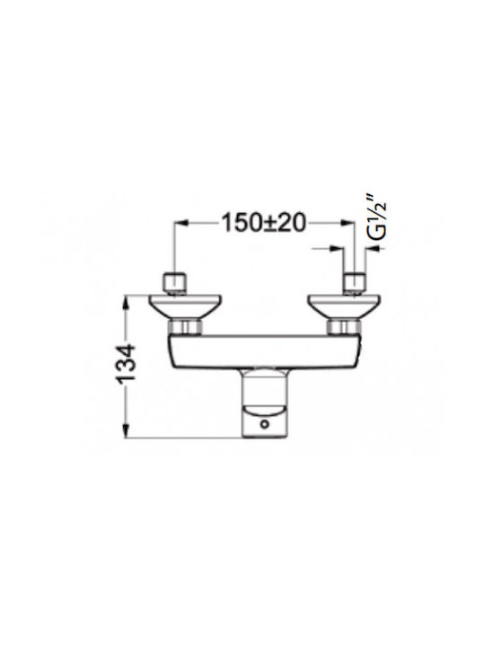Eurorama Klint Mixing Shower Shower Faucet Complete Set Silver 142150