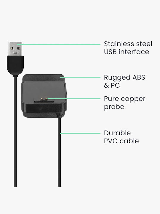 KWmobile Καλώδιο Φόρτισης USB Μαύρο (Smart Band 7 Pro)