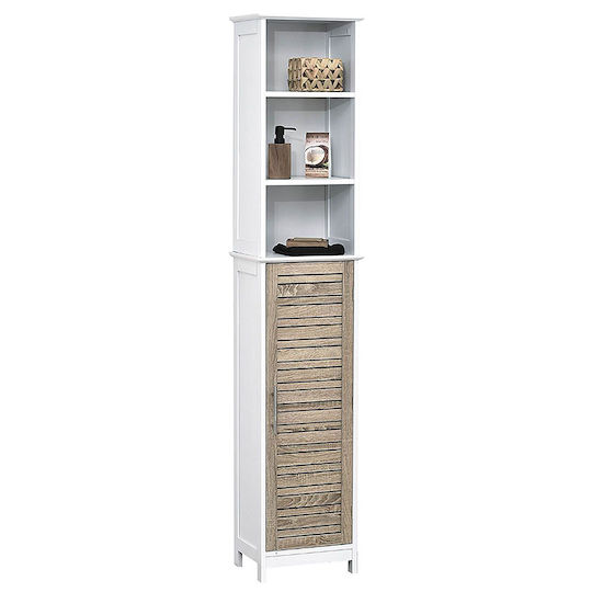 Evideco Badezimmersäule Boden H35xB26xH173cm Natürlich