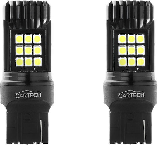 Cartech Λάμπες Αυτοκινήτου T20 / W21W / W3x16d Canbus LED 6000K Ψυχρό Λευκό 12-24V 2τμχ