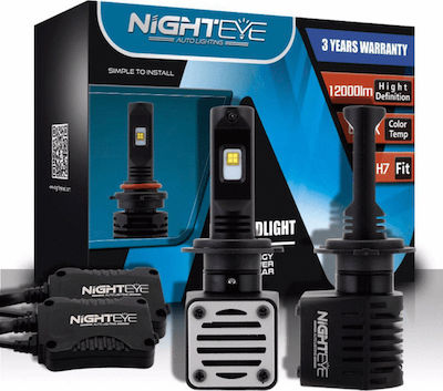 Nighteye Lampen Auto H7 Canbus LED 6500K Kaltes Weiß 80W 2Stück