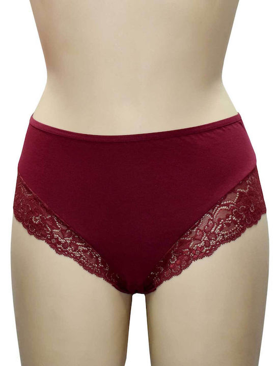 Cotonella Cotton Women's Slip 2Pack with Lace Burgundy