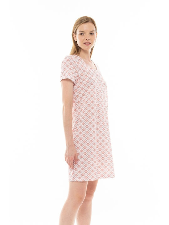 Pink Label Summer Cotton Women's Nightdress Pink