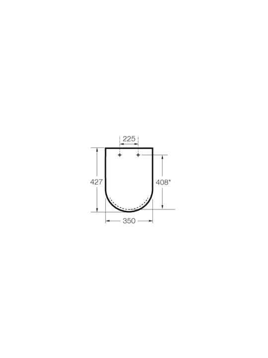 Roca Καπάκι Λεκάνης Soft Close Πλαστικό 42.7x35cm Λευκό