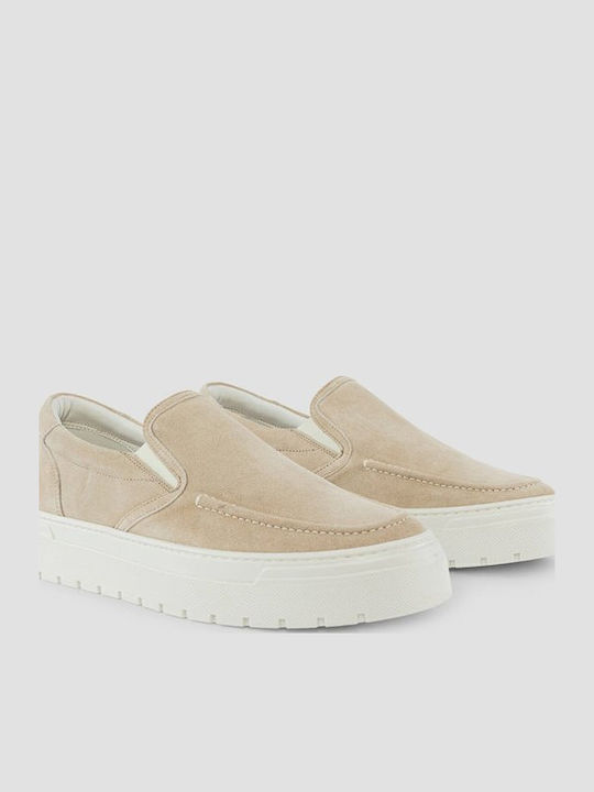 Δερμάτινα Ανδρικά Slip-On Μπεζ