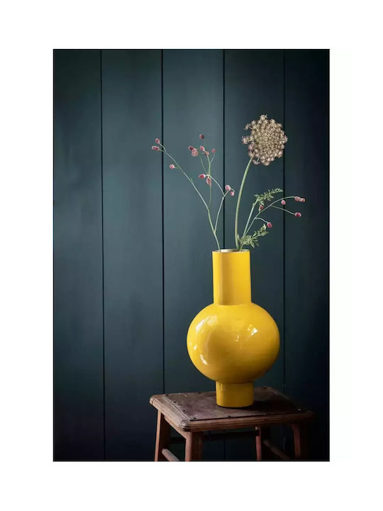 PiP Studio Διακοσμητικό Βάζο Μεταλλικό Κίτρινο Φ24xΥ40cm