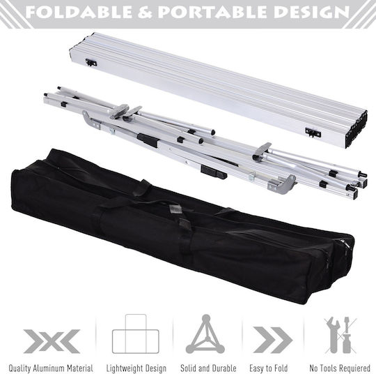 Outsunny Τραπέζι Αλουμινίου για Camping Πτυσσόμενο 120x70x73cm Λευκό