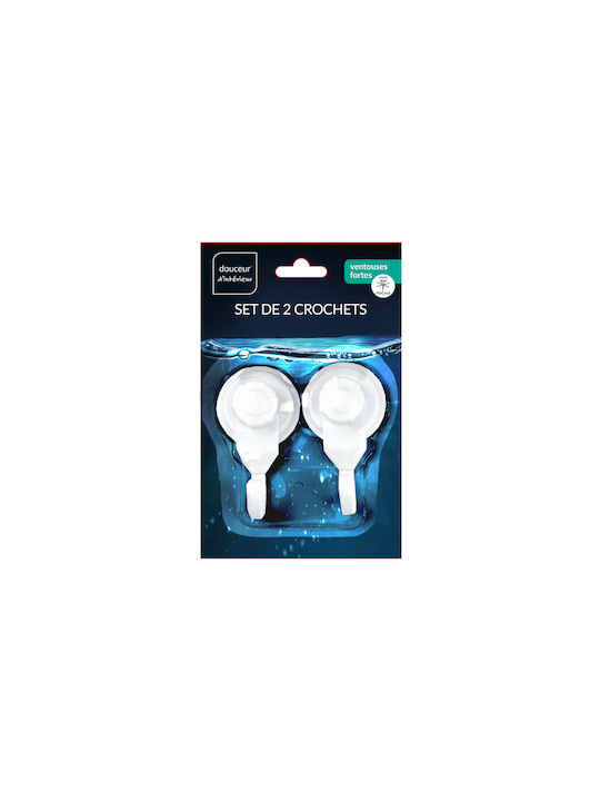 Double Wall-Mounted Bathroom Hook ​4.5x3cm White