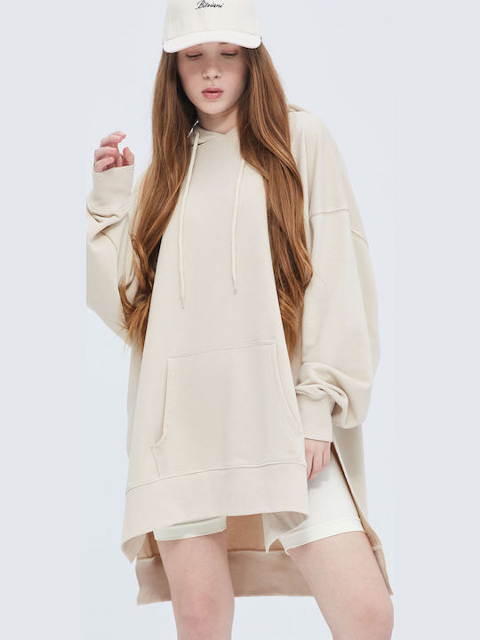 Sweatshirt with Hood Beige