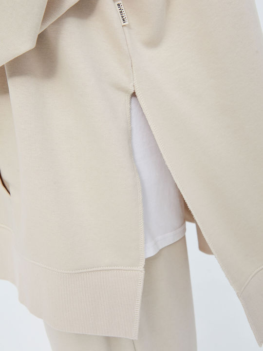 Sweatshirt with Hood Beige