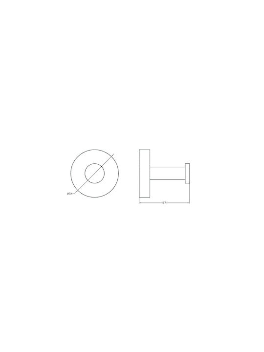 Bemeta Single Wall-Mounted Bathroom Hook ​5.4x5.4cm Silver