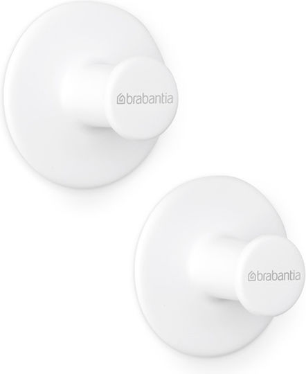 Brabantia Άγκιστρο Μπάνιου Διπλό με Αυτοκόλλητο Λευκό