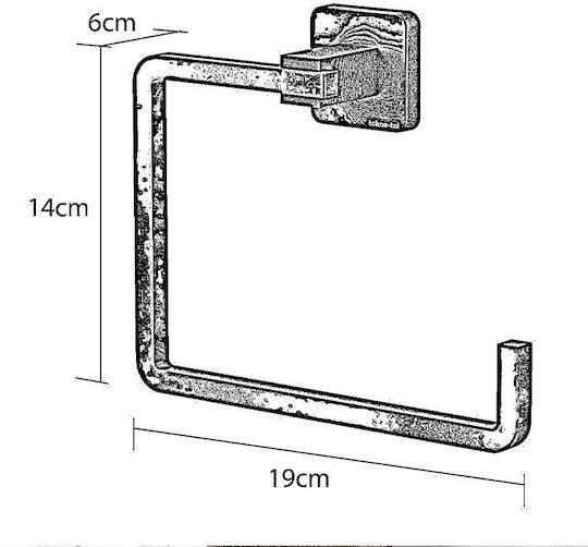 Tekno-Tel Κρίκος Μπάνιου Μονός με Βίδες ​19x14cm Λευκός