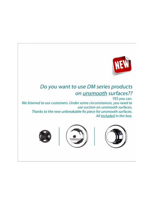 Tekno-Tel Single Wall-Mounted Bathroom Rail ​47x10cm Silver