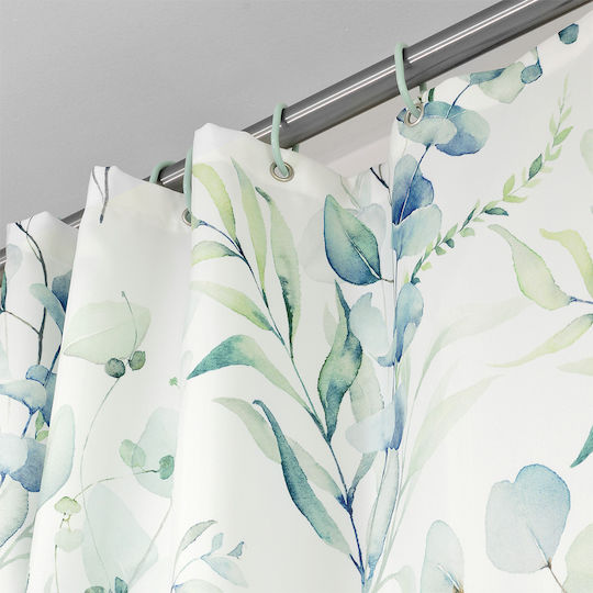 Lino Home Lunari Κουρτίνα Μπάνιου 180x200cm Πράσινη Lino Home Lunari Κουρτίνα Μπάνιου 180x200cm Πράσινη