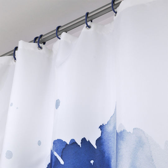 Lino Home Blume Duschvorhang 180x200cm Blau Lino Home Blume Duschvorhang 180x200cm Blau