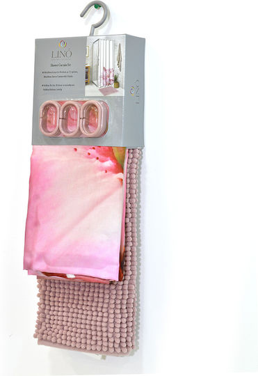 Lino Home Blossia Duschvorhang 180x200cm Rosa
