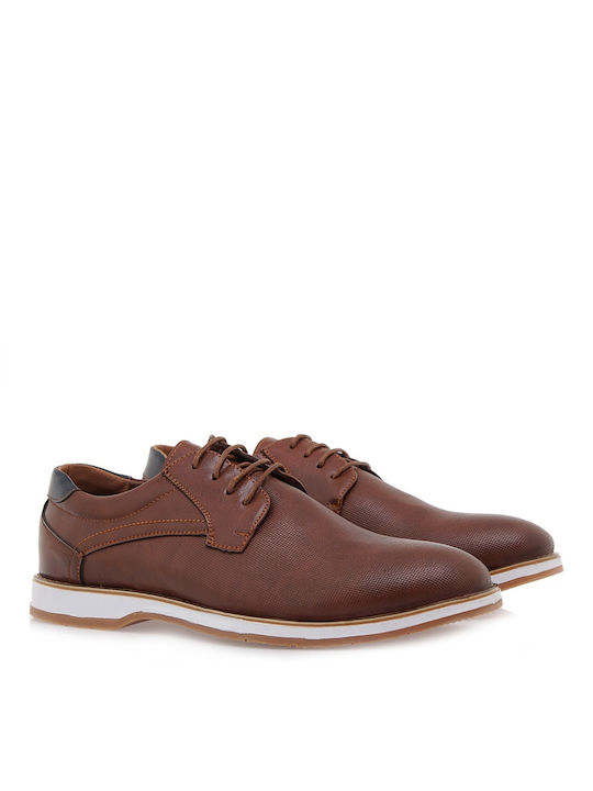 JK London Men's Synthetic Leather Casual Shoes Brown