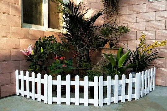 Keskor Ξύλινη Μπορντούρα Κήπου σε Λευκό Χρώμα 30cm x 1.2m 4τμχ