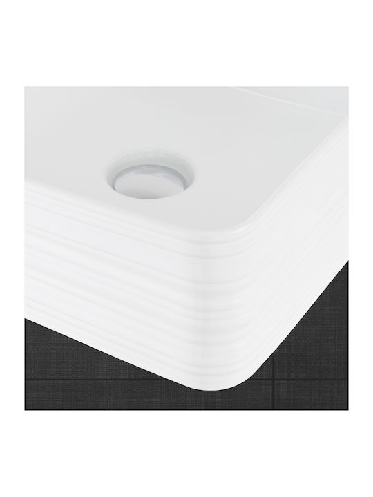ML-Design Επικαθήμενος Νιπτήρας Κεραμικός 39x39x15cm Λευκός