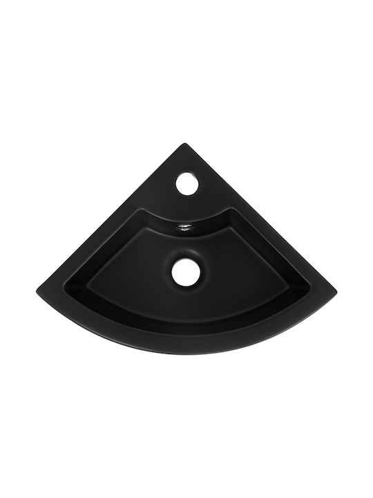 ML-Design Επικαθήμενος Νιπτήρας Κεραμικός 46x33x13cm Μαύρος