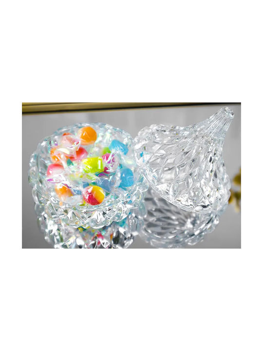 Keskor Glass Sweet Jar with Lid Transparent 8x8x8cm