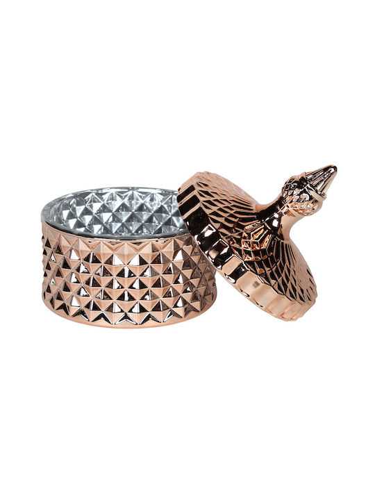 Keskor Φοντανιέρα Sticlă cu Capac 10.5x10.5x13cm Pink Gold