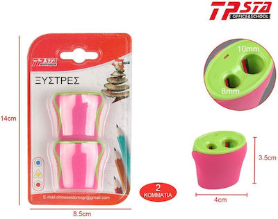 Plastic Double Pencil Sharpener Pink