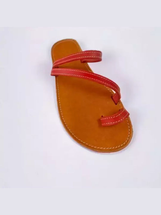 Damen Flache Sandalen in Rot Farbe