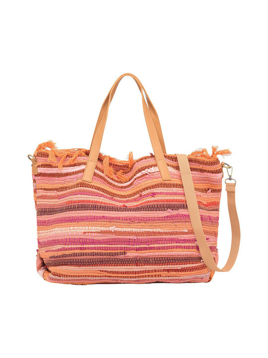 V-store Beach Bag Pink with Stripes