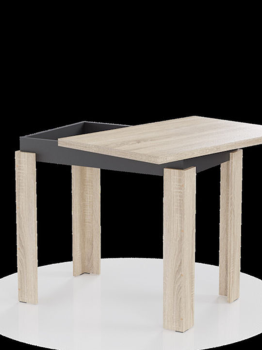 Family Table Kitchen Extendable Wooden Sonoma-canthracite 90x60x77cm