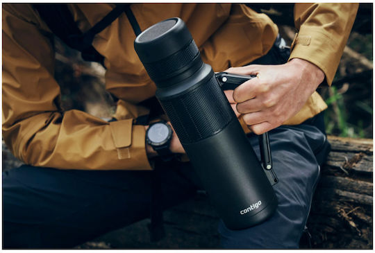 Contigo Thermal Bottle Bottle Thermos Stainless Steel BPA Free 1.2lt Mat Black with Cap-Cup