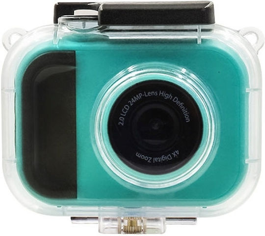 Lamtech 2in1 Action Camera Full HD (1080p) Underwater (with Case) with Screen 2" Green