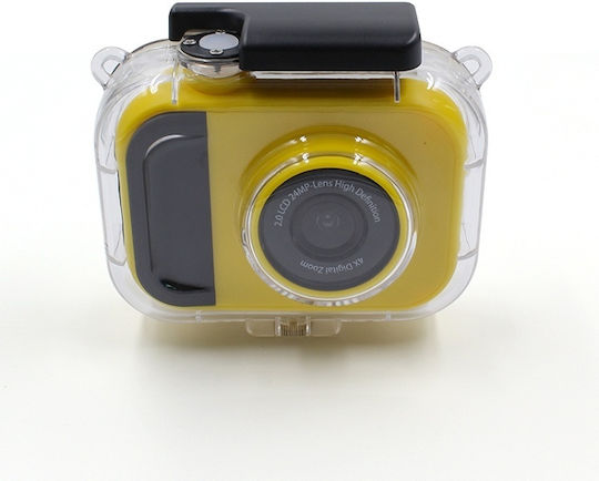 Lamtech 2in1 Action Camera Full HD (1080p) Underwater (with Case) with Screen 2" Yellow