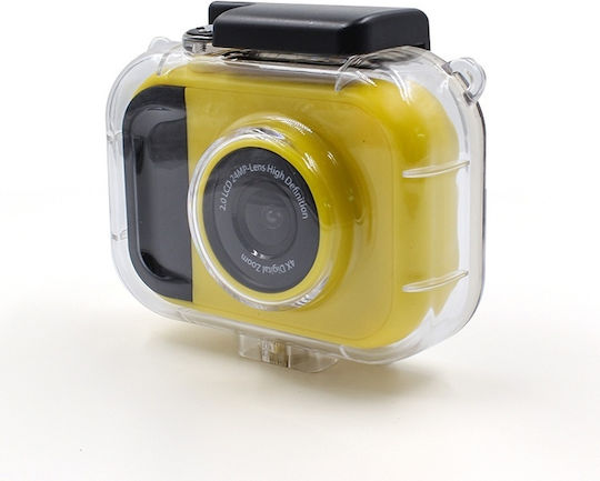Lamtech 2in1 Action Camera Full HD (1080p) Underwater (with Case) with Screen 2" Yellow