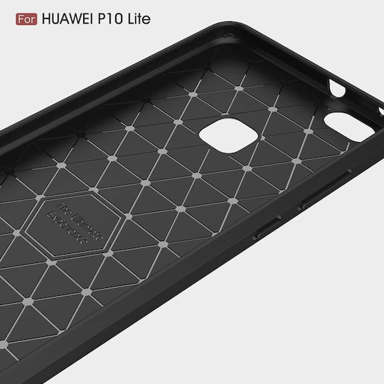 Techsuit Carbon Задна корица Силикон Черен (Huawei P10 Lite)