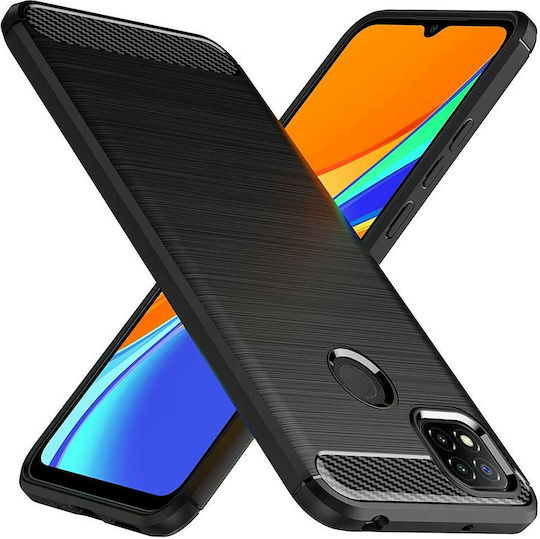 Techsuit Carbon Back Cover Σιλικόνης Μαύρο (Redmi 9C)