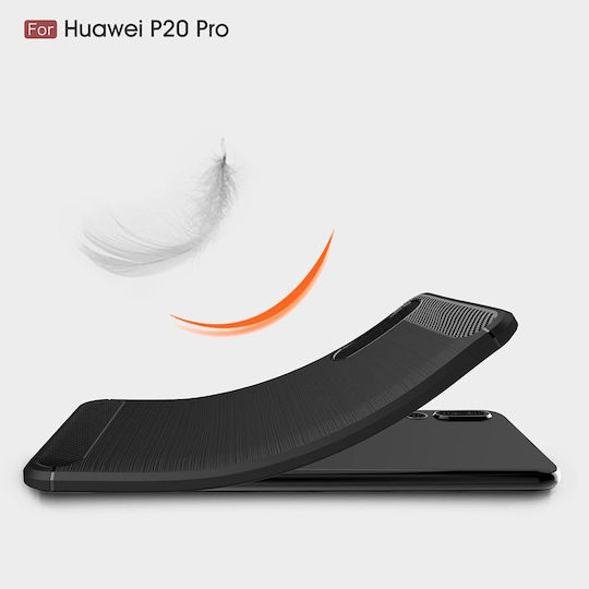 Techsuit Carbon Задна корица Силикон Черен (Huawei P20 Pro)