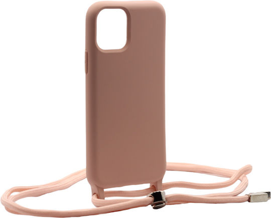 Technovo Lace Back Cover Σιλικόνης με Λουράκι Ροζ (iPhone 11 Pro)