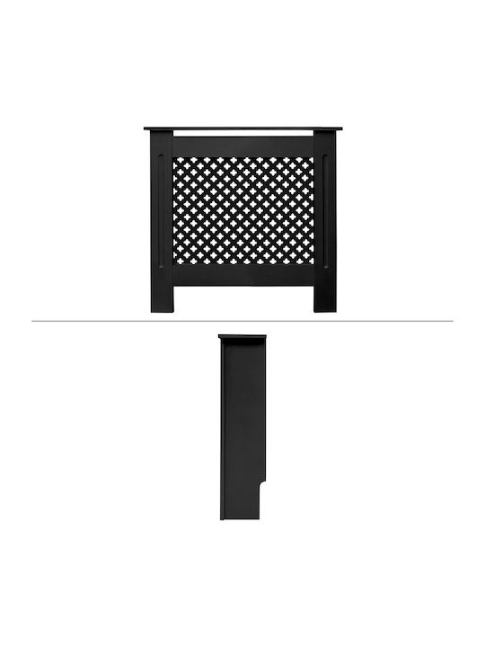 ECD Germany Diamond Pattern Radiator Cover from MDF Black 78x19x82cm